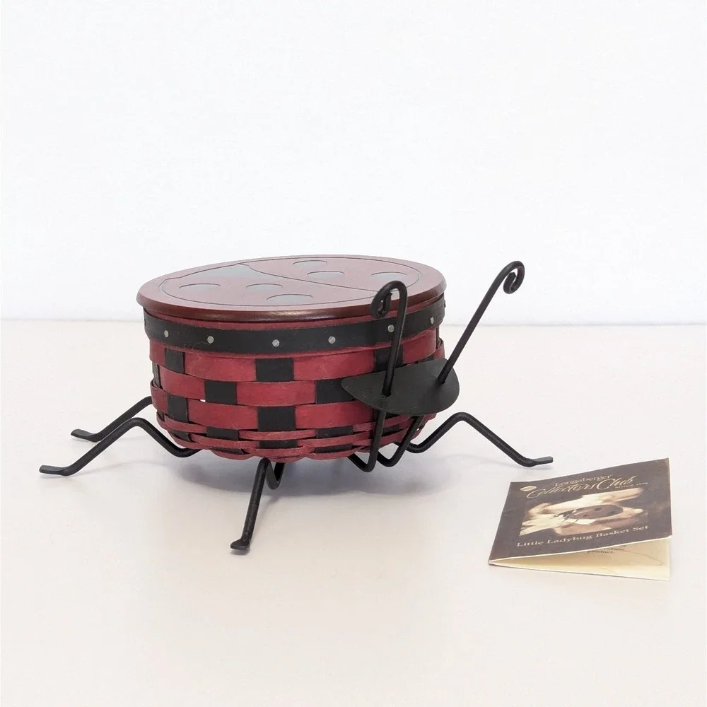 Longaberger Collectors Club 2009 Little Ladybug Basket w/ Lid, Legs, Tag